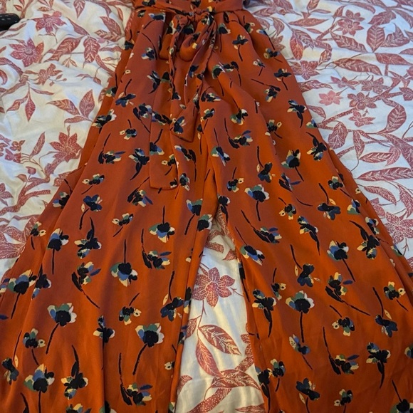 Sienna Sky Strapless Floral Dress in Orange and Black - Picture 2 of 5